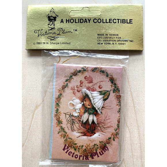Celebration Designs Other - Vtg Victoria Sugar Plum Fairy Mini Book Christmas Ornament NIP 1981 Blue Pink